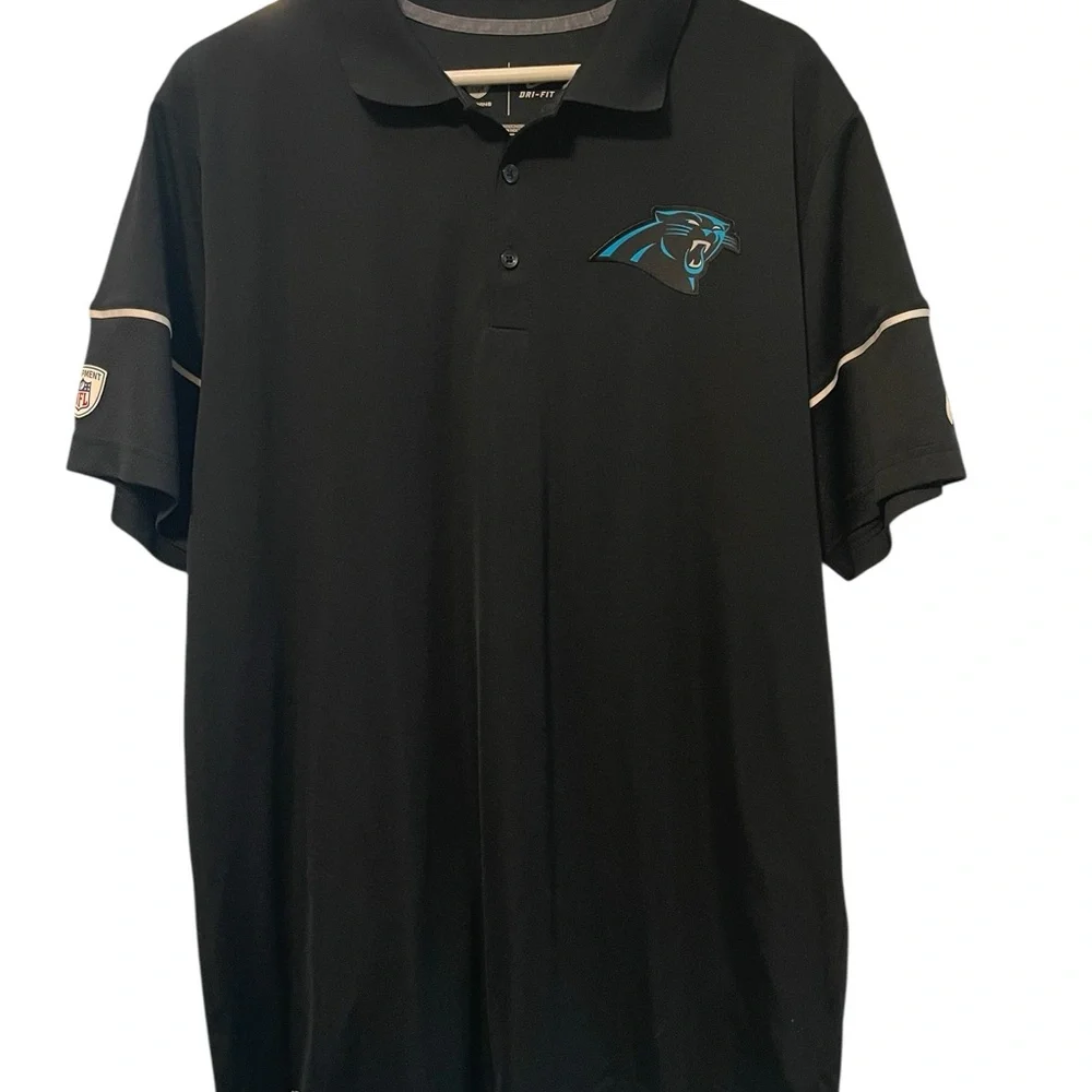 Nike Carolina Panthers NFL dri fit Black Polo with  size XL